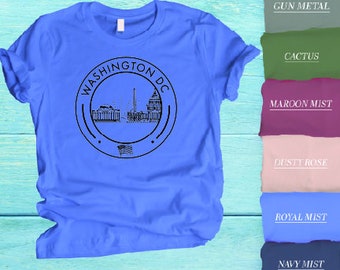 Camiseta de Washington DC, camisa del horizonte de DC, camiseta de DC, regalo de vacaciones en Washington, camiseta amante de Washington, camiseta linda del Capitolio, camiseta del Capitolio de Washington