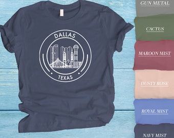 Dallas T-Shirt, Dallas Skyline Shirt, Dallas Tee, Dallas Vacation Gift, Dallas Lover Tee, Cute Dallas Tee, I love Texas Shirt, Texas Skyline