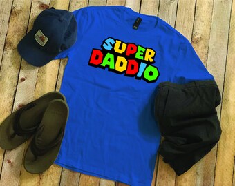 Super Daddio, Dad Gaming Shirt, Father's Day Shirt, Nintendo Lover Gift, Mario Family, Dad Gift