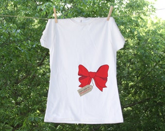Don't Open Til Personalized Gift Tag - Christmas Maternity Shirt - TW