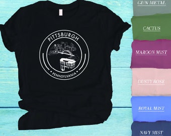 Camiseta de Pittsburgh, camisa del horizonte de Pittsburgh, camiseta de Pittsburgh, regalo de vacaciones de Pittsburgh, camiseta amante de Pittsburgh, camiseta linda de Pittsburgh, camisa PA