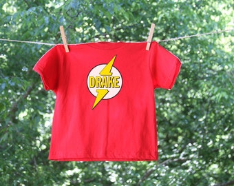 Superhero Birthday Flash Personalized Name Shirt, Short Sleeve Halloween Superhero Costume Shirt, Personalized Superhero Shirt