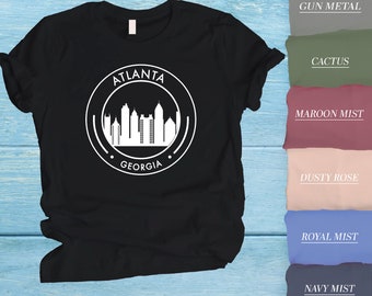 Camiseta de Atlanta, camisa del horizonte de Atlanta, camiseta de Atlanta, regalo de vacaciones de Atlanta, camiseta amante de Atlanta, camiseta linda de Atlanta