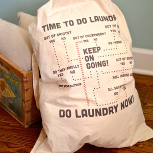 Grad Gift Time To Do The Laundry Flow Chart Laundry Bag, Humorous Laundry Bag, College Hamper, College Student Gift- Graduation Gift- MCInc