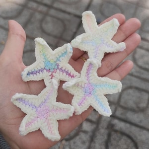 Juego de 4 pinzas para el pelo de fieltro con forma de estrella de mar hechas a mano para niña - Accesorio floral suave y lindo - Regalo perfecto para niños y bebés.