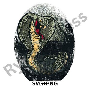 Cobraslang SVG-png-bestand | Cobra-svg | Wild dier clipart cobra slang dier dieren in het wild | Transparant Cobra Snake-sublimatieontwerp png-svg
