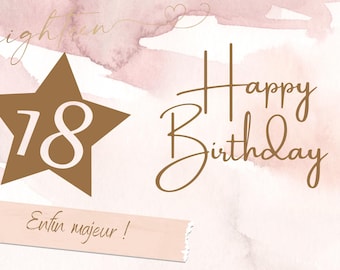 Carte d'invitation Anniversaire 18 ans