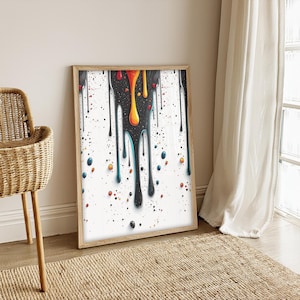 Abstract Drip Wall Art Print, Colorful Modern Digital Download Poster, Printable Art for Home Decor, Digital Wall Art for Living Room