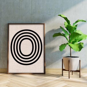 Number Zero Poster, Digital Number Wall Art, Abstract Minimalist Print, Modern Typography, Bold Number Sign, Large Printable Decor