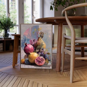 Kitchen Wall Art, Kitchen Decor, Vintage Fruit Still Life Print, Food Art Print, Dining Room Decor, Kitchen Art Print, Digital Download