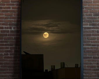 Michelle's moon - Night Sky Photography, Printable Wall Art, Digital Download Poster