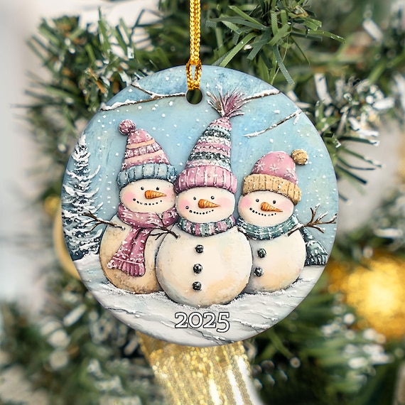 クリスマスオーナメント　ガラスベル2個セット（雪だるま 、サンタ） クリスマスオーナメント ガラスベル2個セット（雪だるま 、サンタ