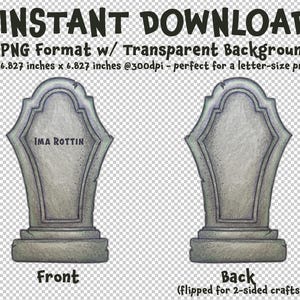 Ima Rottin Tombstone Grafsteen Clip Art Afdrukbare Digitale Instant Download voor Halloweenversieringen Nodigt Feestartikelen Prijzen Geschenken