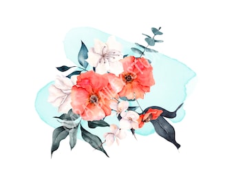 Watercolor Floral Printable "MILLIE", watercolor, watercolor art, floral art, floral decor, home decor, flower art, nursery decor