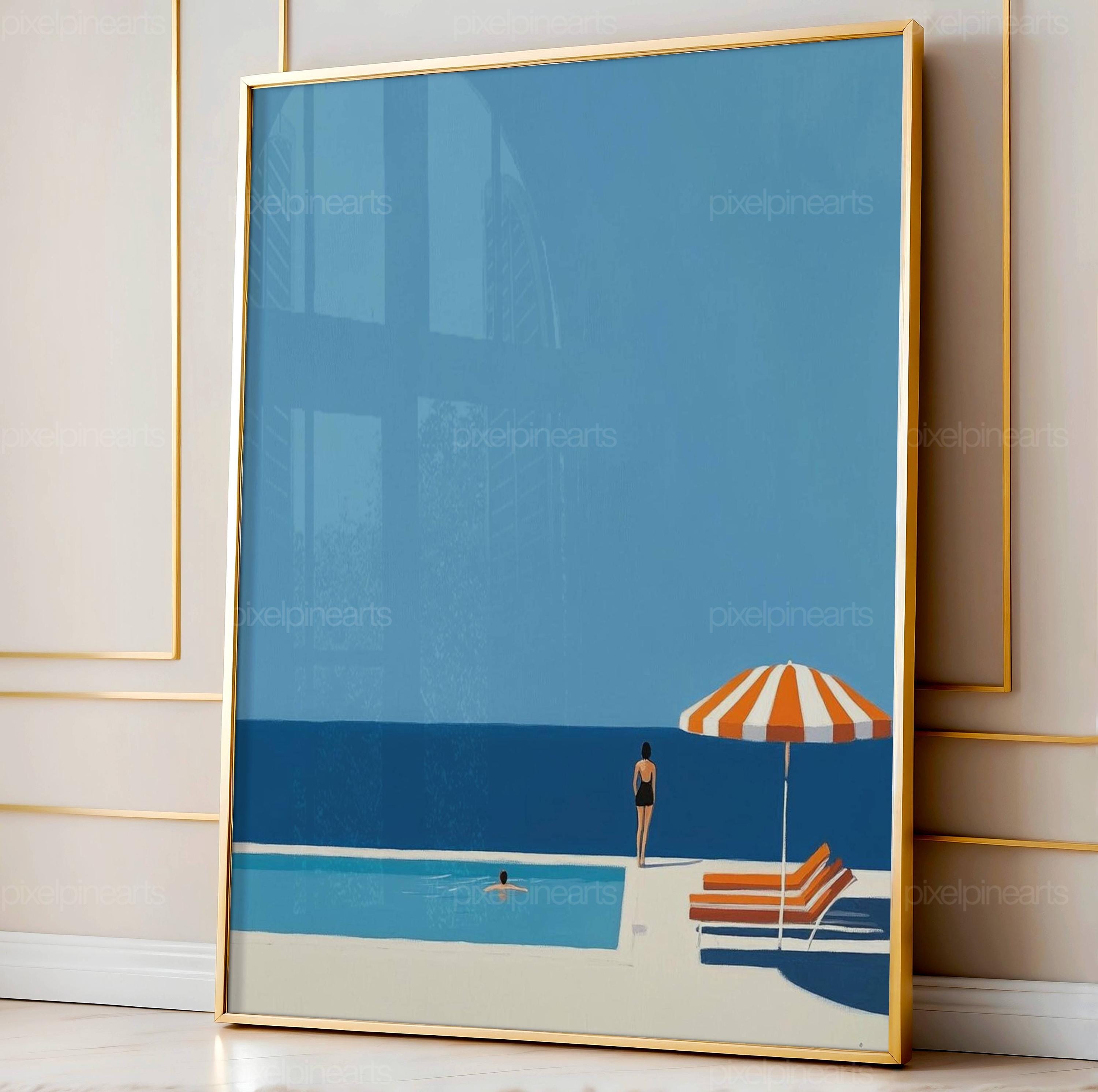 Swimming Pool Print Download, Retro Swimming Art, Summer Print