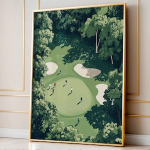 Minimalist People Art, Tiny Golfers Print, Golfer Dad Gift, Sport Room Decor, Modern Golf Artwork, Unique Modern Poster