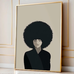 Afro Woman Silhouette Art: Bold Modern Print (Digital Download
