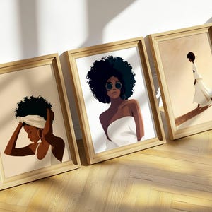 Afrocentric Art Prints: Black Women Illustrations (Digital Download Bundle)