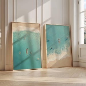 Wild Swimming Wall Art, Woman Jumping Into Sea Print, Sea Swim Digital Poster, Open Water Swimming Decor, Seaside Art for Swimmers