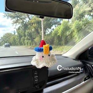 Jiangshi Ghost Crochet Pattern | Halloween Amigurumi Car Ornament (PDF)