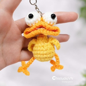 Crochet Duck Pattern: Amigurumi Keychain with FREE Bear Pattern (PDF, English)