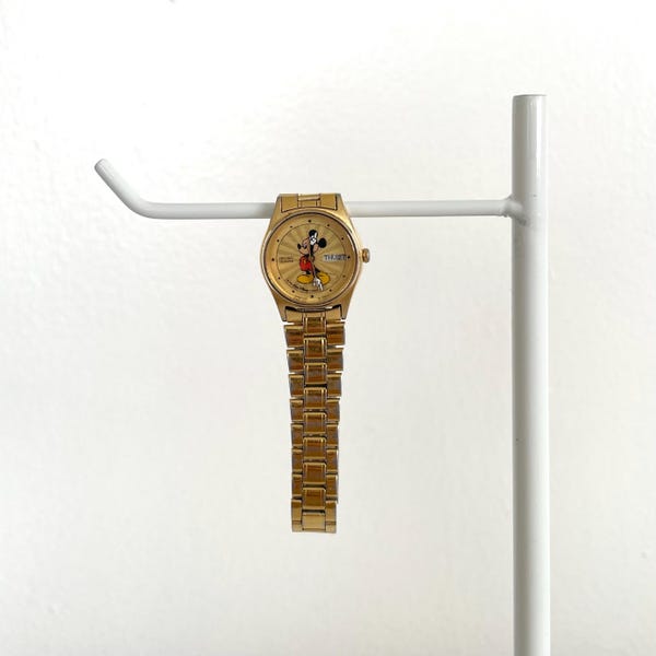 Vintage 1989 Gold Tone Day & Date Mickey Mouse Seiko Women’s Presidential Watch | Disney Watch | Mickey Mouse Watch | Working Watch