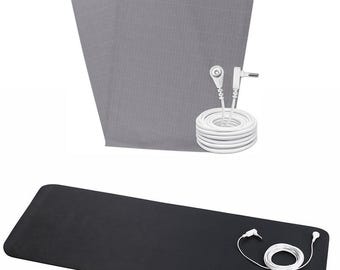 Kit de elementos esenciales para la conexión a tierra. Sábana plana y tapete de conexión a tierra para dormir, terapia, sanación y relajación.