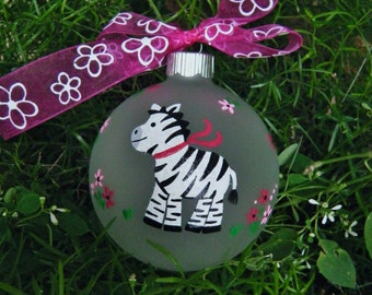 zebra ornament personalized for birthday or christmas hand painted glass bauble zebra birthday zoo animal zebra print zebra decor - Christmas Zebra Decorations zebra ornament personalized for birthday or christmas hand painted glass bauble zebra birthday zoo animal zebra print zebra decor - Christmas Zebra Decorations