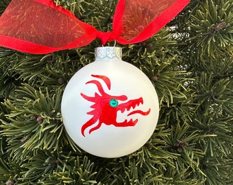 Red Dragon Ornament  - Personalized Birthday, Vacation or Christmas Ornament - Handpainted Ornament, Chinese Dragon, Year of the Dragon