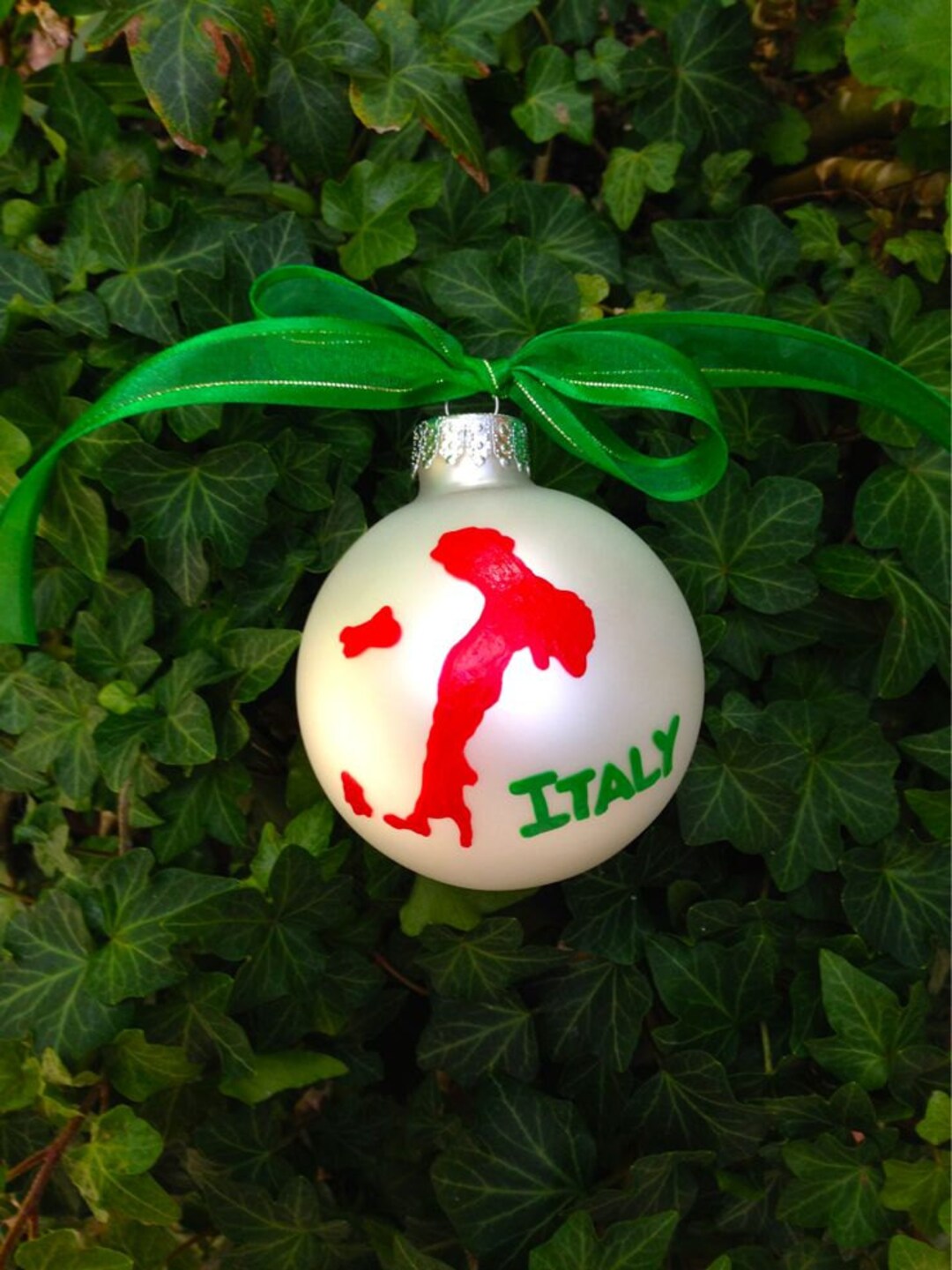 Italy Ornament Map of Italy Personalized Christmas Ornament Etsy