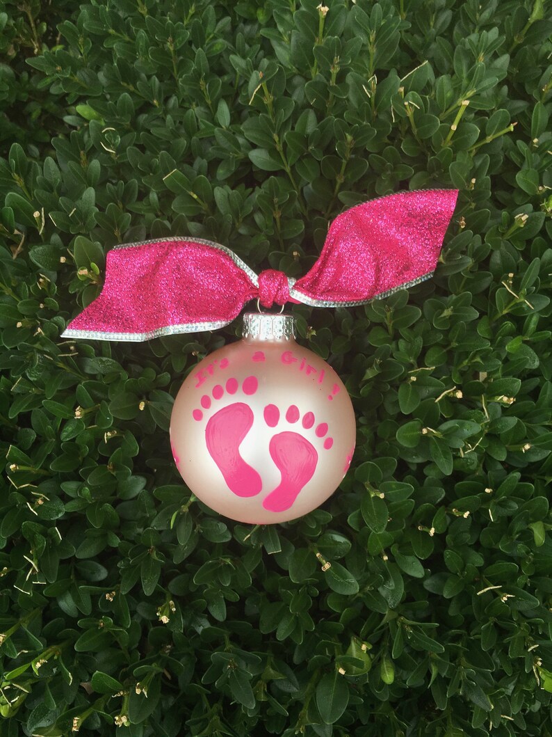 glitter footprint ornament