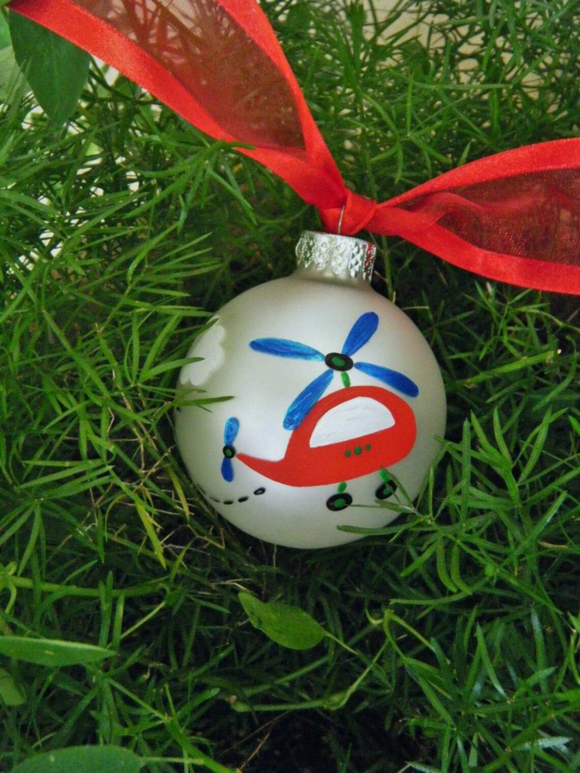 Christmas blown glass helicopter ornament holyart Helicopter Ornament Personalized Christmas Bauble Hand | Etsy