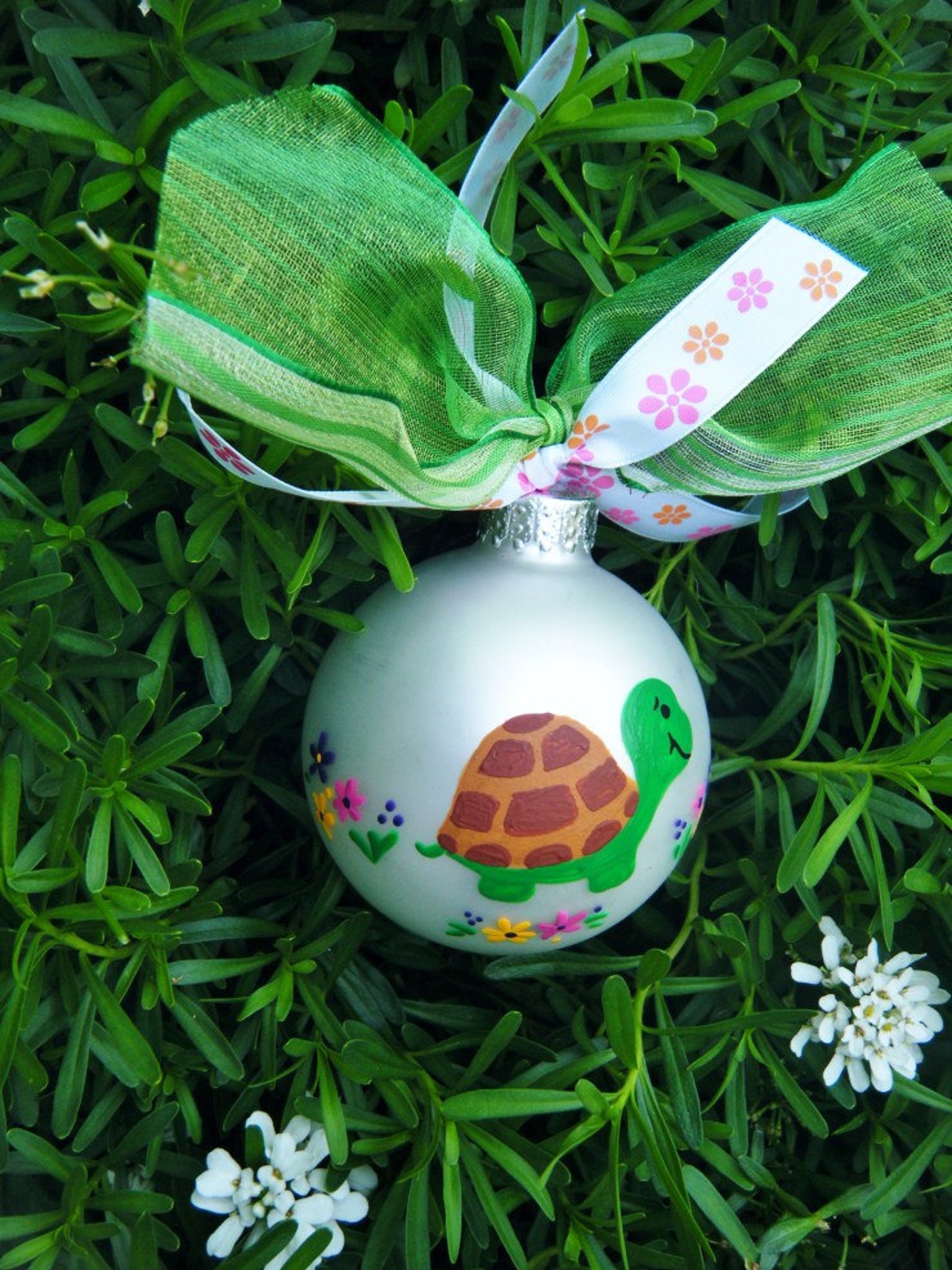 Turtle Ornament Personalized Hand Painted Christmas Ornament Etsy