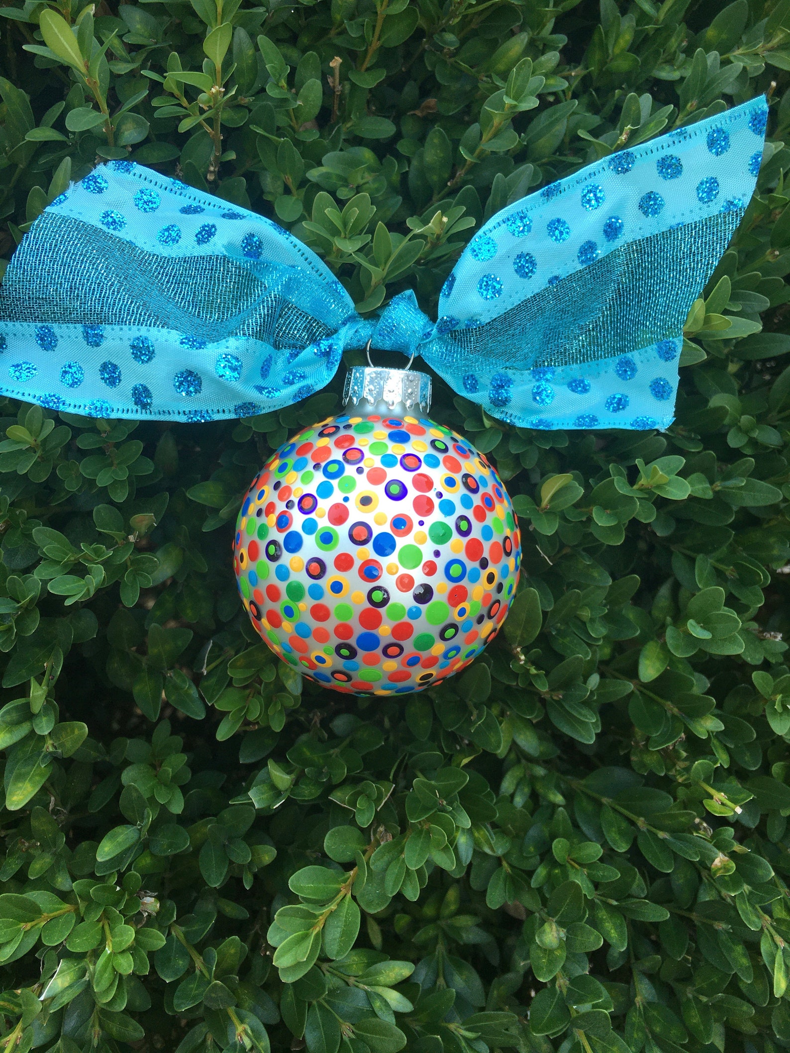 Hand Painted Glass Ornament Personalized Ornament Modern Etsy