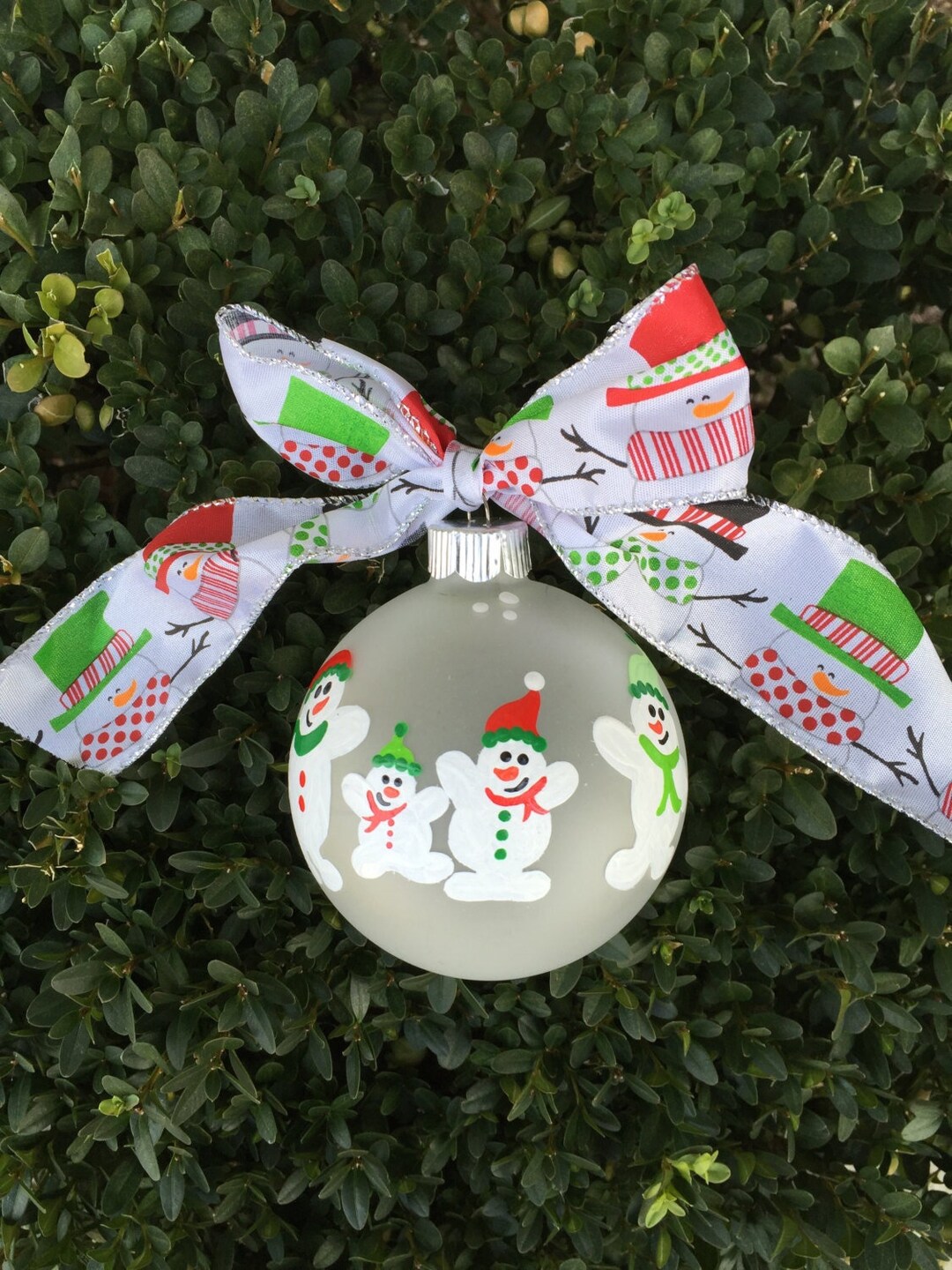Snowman Family Ornament Personalized Handpainted Snowmen Christmas ...