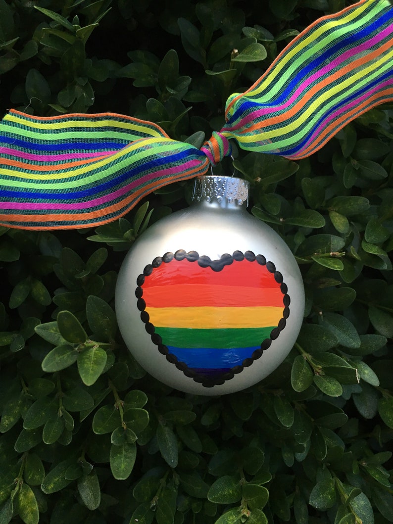 LBGT Pride Rainbow Heart Ornament Personalized Ornament Etsy