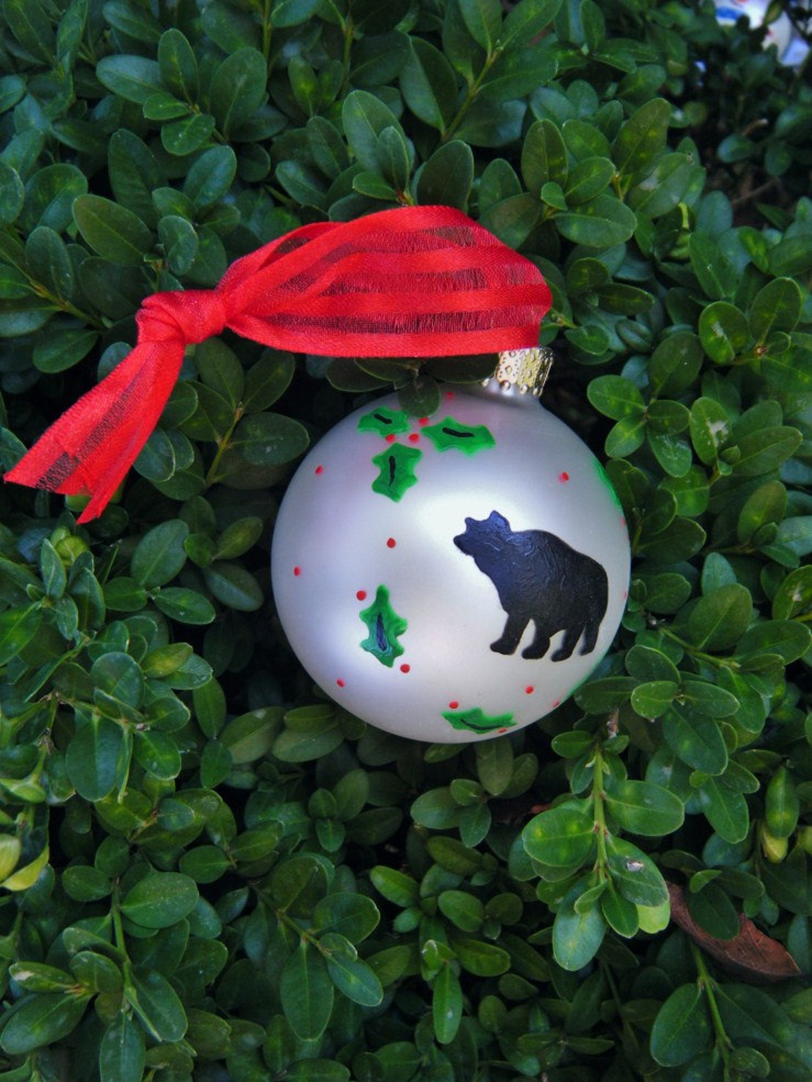 Black Bear Ornament Personalized Christmas Ornament Rustic Etsy