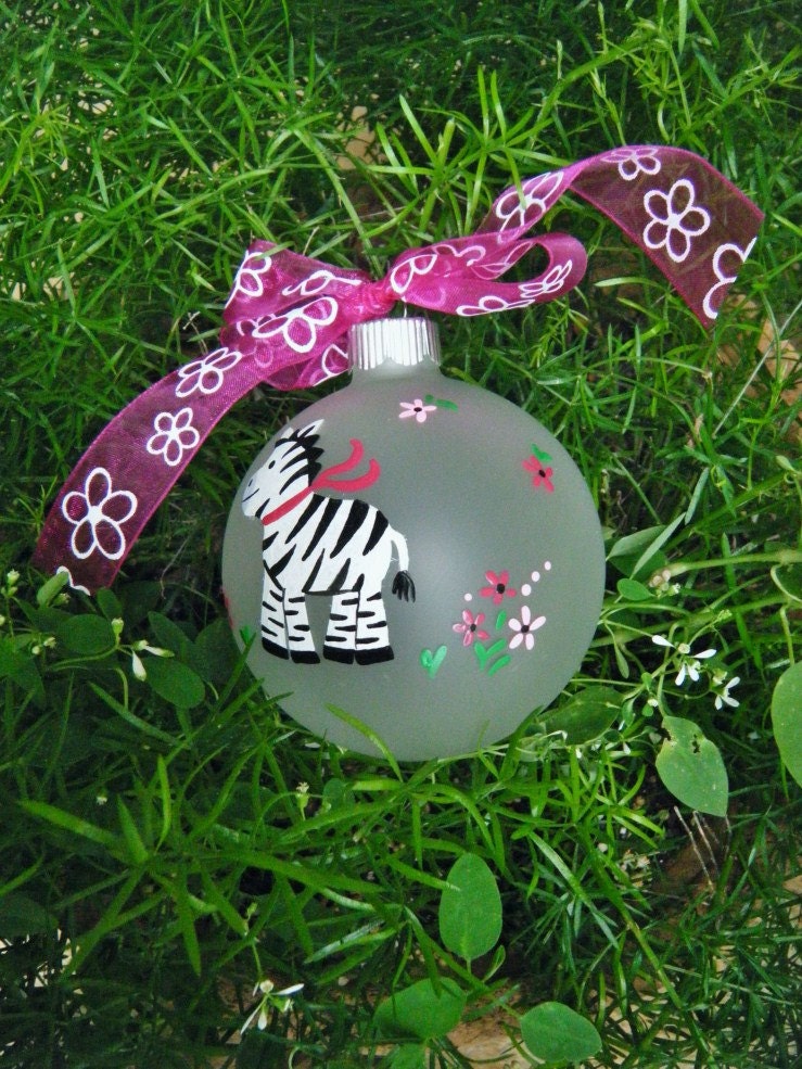 Zebra Ornament Personalized for Birthday or Christmas Hand Etsy