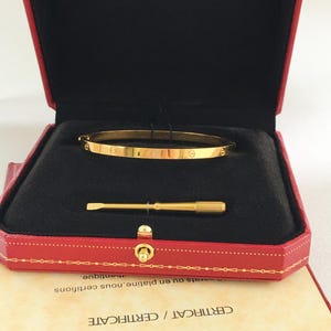 Vintage LOVE bracelet 18k gold size 18 width 3.65 mm with screwdriver