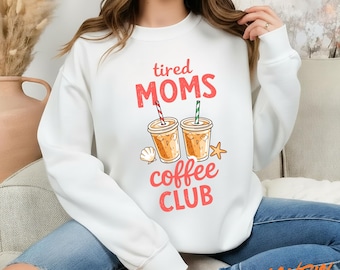 Jolie chemise club de café pour mamans fatiguées, cadeau amateur de café pour maman, T-shirt tendance graphique Mama Fuel Coffee, cadeau drôle de fête des mères pour elle
