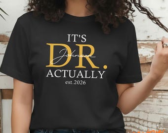 Camiseta personalizada para graduados de medicina, camiseta con el nombre del doctor, top médico personalizado, regalo de graduación de doctorado, ropa para médicos de la facultad de medicina.