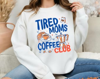 Jolie chemise club de café pour mamans fatiguées, cadeau amateur de café pour maman, T-shirt tendance graphique Mama Fuel Coffee, cadeau drôle de fête des mères pour elle