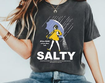 Shirt Salty Girl, T-shirts Salty Girl, comfortabel kleurenshirt, vintage gewassen oversized shirt, katoenen dames-T-shirts, verjaardagscadeaus voor haar