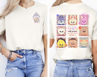 Two-Sides Kpop Stray Kids Skzoo Shirt, Stray Kids Member Merch Shirt, Stray Kids SKZ Concert DomiATE World Tour Shirt, Kpop Gift for Stay