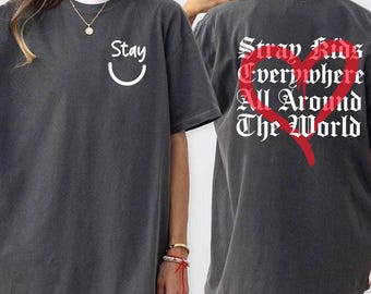 Two-Sides Kpop Stray Kids SKzoo Shirt, Stray Kids Member Merch Sweatshirt Hoodie, Stray Kids Concert World Tour Shirt, Kpop Gift for Stay