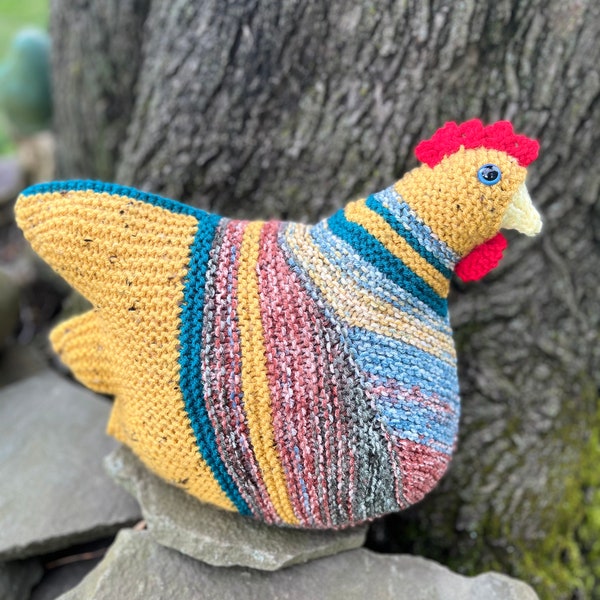 Speckled knit chicken, Emotional support Chicken, Knitted chicken, Mabel Chicken, Barnyard chicken, Farmhouse chicken