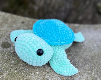 Crochet Sea Turtle, Crochet Turtle plushie toy, Mini sea turtle soft plushie