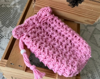Soap Saver, PINK Soap bag, Eco Friendly Soap on a Rope