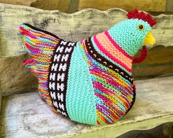 Emotional support Chicken, Knit chicken, Barnyard chicken, Knit Farmhouse chicken, Emotional support chicken