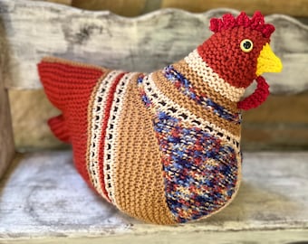 Emotional support Chicken, Knit chicken, Barnyard chicken, Farmhouse chicken, Emotional support chicken